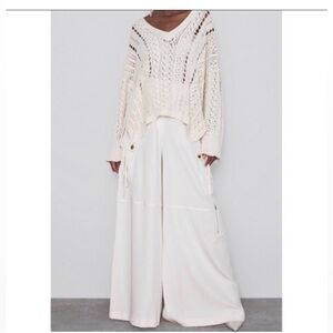 Zara Palazzo Cargo pants sz M